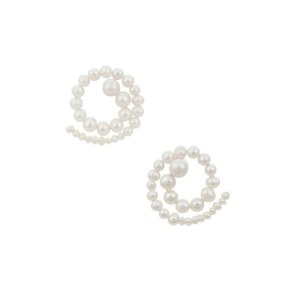 Eliou Spiral Earrings in Freshwater Pearl real - Picture 1 of 4